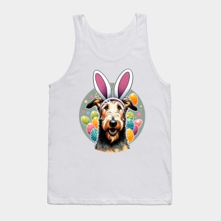 Scottish Deerhound with Bunny Ears Welcomes Easter Morning Tank Top